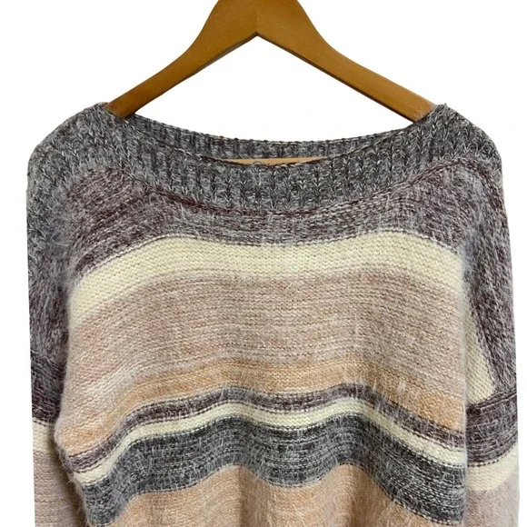 BKE Striped Fuzzy Knit Sweater Earthy Rustic Southwestern Boho Cottagecore Small - Picture 8 of 11